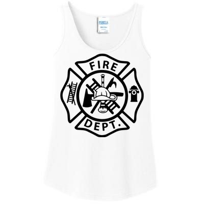 Fire Department Logo Uniform Fireman Symbol Firefighter Gear Ladies Essential Tank