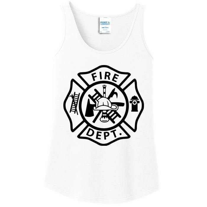 Fire Department Logo Uniform Fireman Symbol Firefighter Gear Ladies Essential Tank