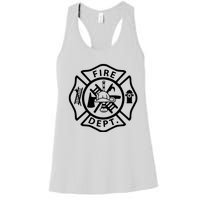 Fire Department Logo Uniform Fireman Symbol Firefighter Gear Women's Racerback Tank