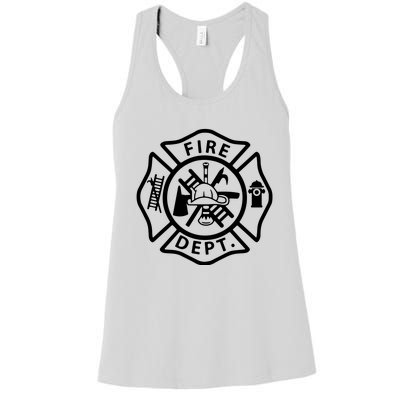 Fire Department Logo Uniform Fireman Symbol Firefighter Gear Women's Racerback Tank