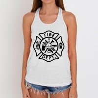 Fire Department Logo Uniform Fireman Symbol Firefighter Gear Women's Knotted Racerback Tank