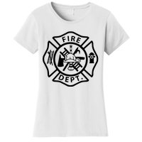 Fire Department Logo Uniform Fireman Symbol Firefighter Gear Women's T-Shirt