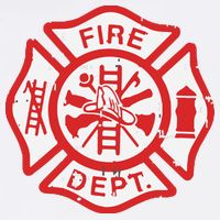 Fire Dept Logo Hero Halloween Firefighter Fireman Gift V-Neck T-Shirt