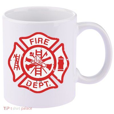 Fire Dept Logo Hero Halloween Firefighter Fireman Gift 11oz C Handle Ceramic Mug