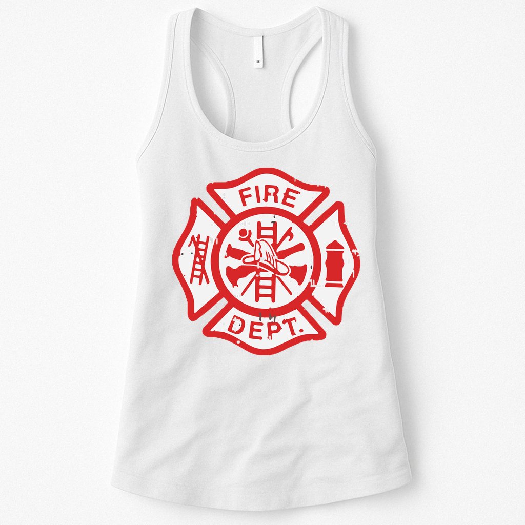 Fire Dept Logo Hero Halloween Firefighter Fireman Gift Womens Tank Top