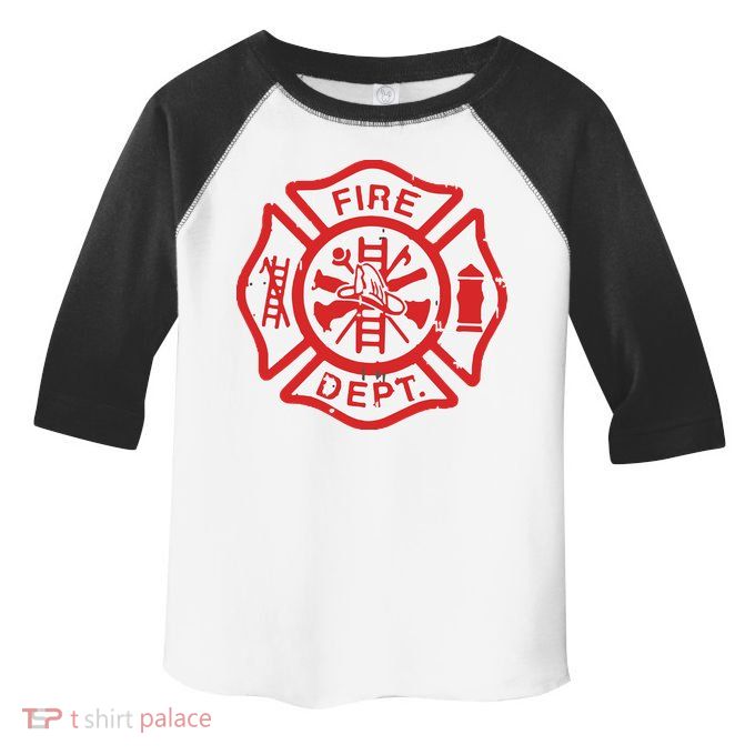 Fire Dept Logo Hero Halloween Firefighter Fireman Gift Toddler Fine Jersey T-Shirt