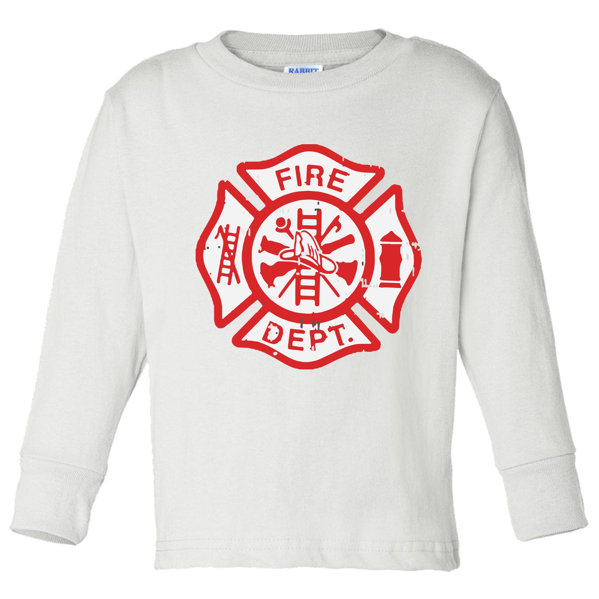 Fire Dept Logo Hero Halloween Firefighter Fireman Gift Toddler Long Sleeve Shirt