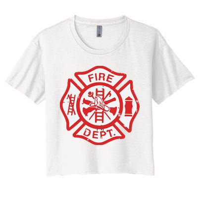 Fire Dept Logo Hero Halloween Firefighter Fireman Gift Crop Top