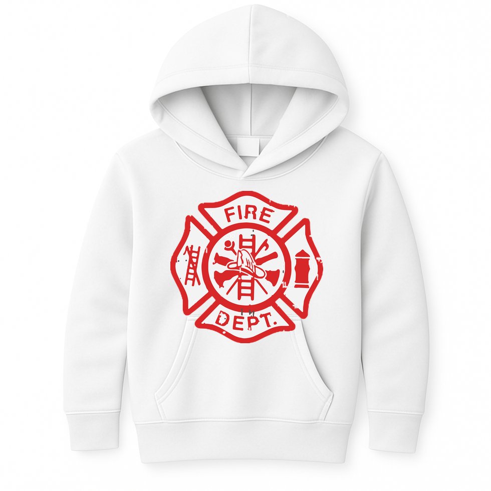 Fire Dept Logo Hero Halloween Firefighter Fireman Gift Kids Hoodie