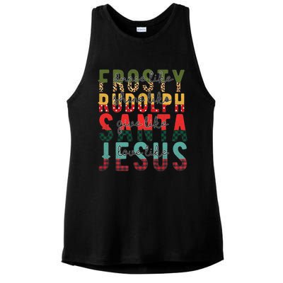 Fun Dance Like Frosty Shine Rudolph Give Santa Love Jesus Ladies PosiCharge Tri-Blend Wicking Tank