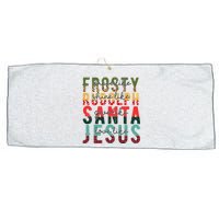 Fun Dance Like Frosty Shine Rudolph Give Santa Love Jesus Large Microfiber Waffle Golf Towel