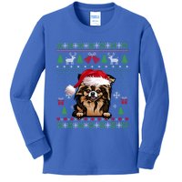 Funny Dog Lovers Chihuahua Santa Hat Ugly Christmas Sweater Gift Kids Long Sleeve Shirt