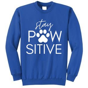 Funny Dog Lover Gift Stay Pawsitive Tee Gift Sweatshirt