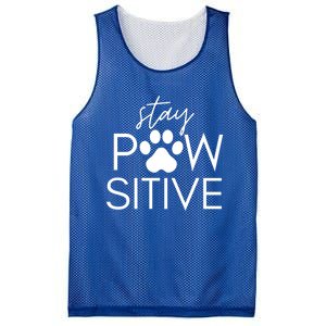 Funny Dog Lover Gift Stay Pawsitive Tee Gift Mesh Reversible Basketball Jersey Tank