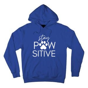 Funny Dog Lover Gift Stay Pawsitive Tee Gift Tall Hoodie