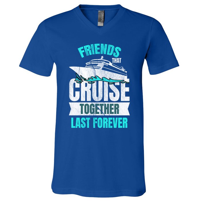 Friends Dont Let Cruise Alone Beach Summer Great Gift V-Neck T-Shirt