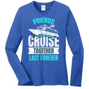 Friends Dont Let Cruise Alone Beach Summer Great Gift Ladies Long Sleeve Shirt