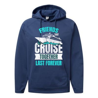 Friends Dont Let Cruise Alone Beach Summer Great Gift Performance Fleece Hoodie