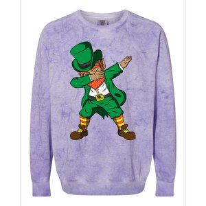 Funny Dabbing Leprechaun St Patricks Day Meaningful Gift Colorblast Crewneck Sweatshirt