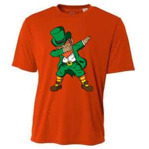 Funny Dabbing Leprechaun St Patricks Day Meaningful Gift Cooling Performance Crew T-Shirt