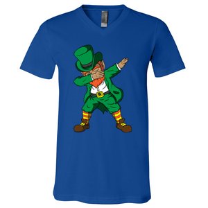 Funny Dabbing Leprechaun St Patricks Day Meaningful Gift V-Neck T-Shirt