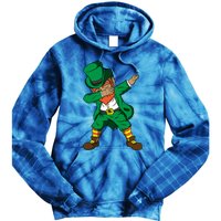 Funny Dabbing Leprechaun St Patricks Day Meaningful Gift Tie Dye Hoodie