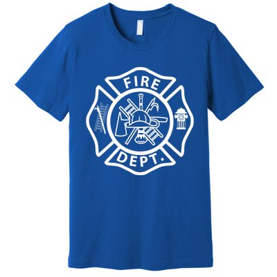 Fire Departt Logo Uniform Fire Symbol Firefighter Gear Gift Premium T-Shirt