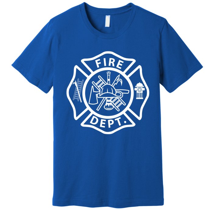 Fire Departt Logo Uniform Fire Symbol Firefighter Gear Gift Premium T-Shirt