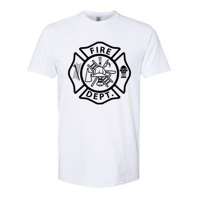 Fire Departt Logo Uniform Fire Symbol Firefighter Gear Gift Softstyle CVC T-Shirt