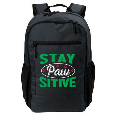 Funny Dog Lover Stay Pawsitive Cute Gift Daily Commute Backpack