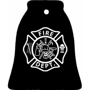 Fire Department Logo Uniform Fireman Symbol Firefighter Gear Ceramic Bell Ornament