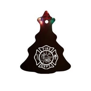 Fire Department Logo Uniform Fireman Symbol Firefighter Gear Ceramic Tree Ornament