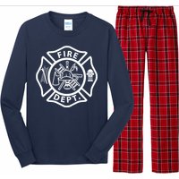 Fire Department Logo Uniform Fireman Symbol Firefighter Gear Long Sleeve Pajama Set