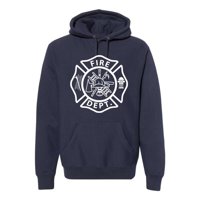 Fire Department Logo Uniform Fireman Symbol Firefighter Gear Premium Hoodie