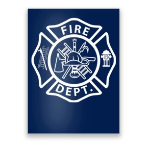 Fire Department Logo Uniform Fireman Symbol Firefighter Gear Poster