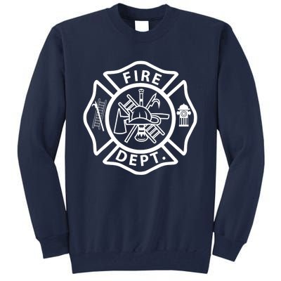 Fire Department Logo Uniform Fireman Symbol Firefighter Gear Tall Sweatshirt