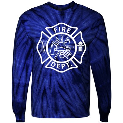 Fire Department Logo Uniform Fireman Symbol Firefighter Gear Tie-Dye Long Sleeve Shirt