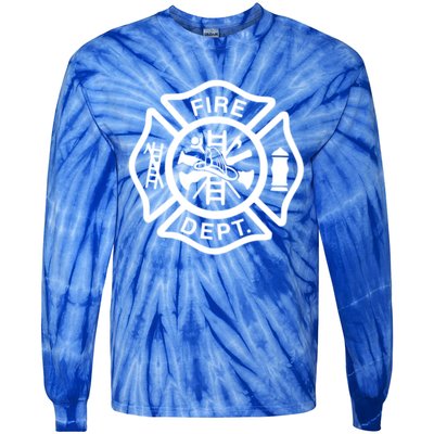 Fire Departt Logo Uniform Fire Symbol Firefighter Gear Gift Tie-Dye Long Sleeve Shirt