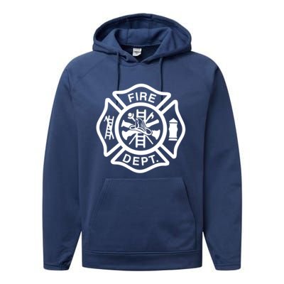 Fire Departt Logo Uniform Fire Symbol Firefighter Gear Gift Performance Fleece Hoodie