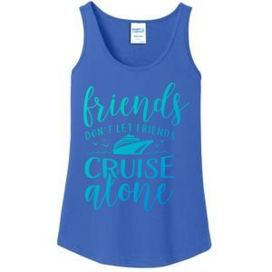 Friends Dont Let Cruise Alone Beach Summer Vacation Nautical Gift Ladies Essential Tank