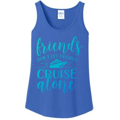 Friends Dont Let Cruise Alone Beach Summer Vacation Nautical Gift Ladies Essential Tank