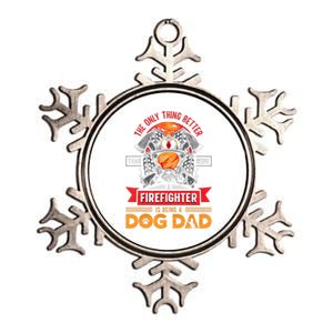 Firefighter Dog Lover Firefighting Pipeman Fireman Dog Dad Metallic Star Ornament