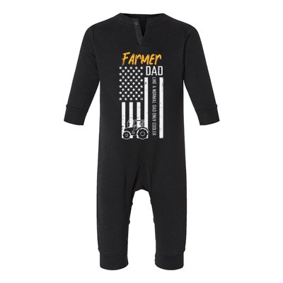 Farmer Dad Like Normal Only Cooler Us Flag Fathers Infant Fleece One Piece