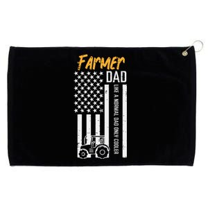 Farmer Dad Like Normal Only Cooler Us Flag Fathers Grommeted Golf Towel