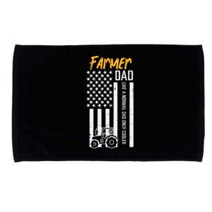 Farmer Dad Like Normal Only Cooler Us Flag Fathers Microfiber Hand Towel