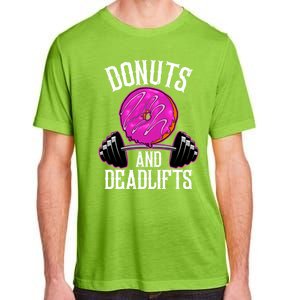 Funny Doughnut Lover Donuts And Deadlifts Fitness Gym Donut Gift Adult ChromaSoft Performance T-Shirt