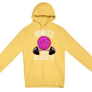 Funny Doughnut Lover Donuts And Deadlifts Fitness Gym Donut Gift Premium Pullover Hoodie