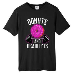 Funny Doughnut Lover Donuts And Deadlifts Fitness Gym Donut Gift Tall Fusion ChromaSoft Performance T-Shirt