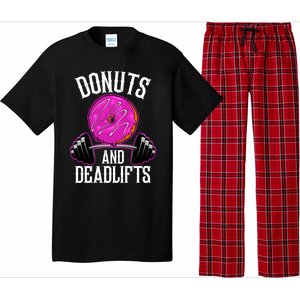 Funny Doughnut Lover Donuts And Deadlifts Fitness Gym Donut Gift Pajama Set