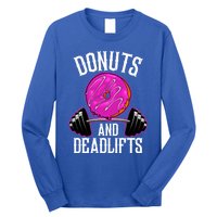 Funny Doughnut Lover Donuts And Deadlifts Fitness Gym Donut Gift Long Sleeve Shirt